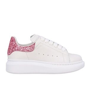 Alexander McQueen oversized sneakers size 37, white with pink sparkles